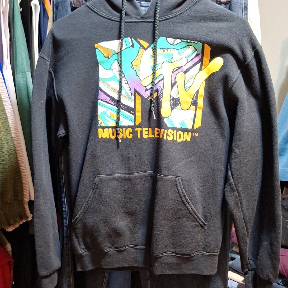 MTV Black Hoodie with Vibrant Logo